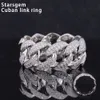 Starsgem Mosan Cuban 925 Sterling Silver VVS Mossanite Diamond Hiphop Hip Hop Mens Moissanite Cuban Link Ring