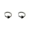 Hoop Earrings Korean Fashion Black Love Heart Twist For Women Simple Cool Accessories All Match Trend Jewelry 2023