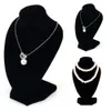 Boîtes à bijoux en tissu velours, présentoir d'ornement, Mannequin noir, collier, pendentif, buste, support organisateur 231019