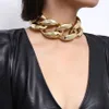 Grande grosso cubano link corrente colar gargantilha para mulheres estética ouro prata hip hop punk rock grunge correntes jóias acessórios bij236j