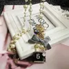 collana lunga di perle con pendente coreano alla moda per gioielli da festa da donna3011