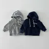 Giyim Setleri 2023 Bebek Günlük Terzolu Çocuklar Boys Pamuk Fermuarı Kapşonlu Ceket+Jogger Pants Seti 2 PCS/Sets Çocuklar Kız Dealure Sport Suits J231020