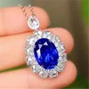 Pendant Necklaces 14K White Gold Pierscionki Pendant Bizuteria Gemstone Real Natural Sapphire Treasure Pendant Necklace Jewelry Pendant Females 231020