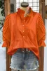 Kvinnors blusar V-Neck Loose Lapel Chiffon Casual Button Down Long Sleeve Fashion Shirts Tops