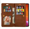 9 kaartsleuven portemonnee flip lederen hoesjes voor iPhone 15 14 13 11 Max plus Samsung Galaxy Note 10 plus Note9 magnetisch afneembaar