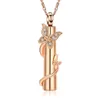 Hänge halsband fjärilscylinder urnhalsband för aska kvinnor rostfritt stål kremation smyckenhållare minnessak lokcet