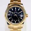 Men's Automatic Mechanical 40MM Fashionable Black Dial Gold Bracelet Folding Clasp Classic Watch Montre De Luxe