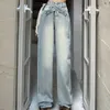 Jeans da donna Vintage donna a vita alta Streetwear moda coreana abbigliamento femminile gamba dritta donna 2023 pantaloni vestiti Y2k