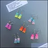 Dangle Lustre Gummy Bear Boucles d'oreilles Double Couleur Mode Oreille Pendentifs Bijoux Accessoires Intérêt Résine Boucle D'oreille Mignon Nouveau Modèle Dhuaw