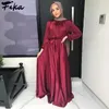 Etnisk kläder Casual Solid Color Stain Muslim Dress Ramadan Eid Abaya Islamic For Women Dubai Turkish Kaftans Modest Outfits