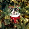Decorazioni natalizie Natale acrilico Cani Ornamento Albero di Natale Ciondolo animale Decorazioni pendenti di Natale per la casa Noel Navidad 2024 Regalo di Capodanno x1020