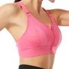 Yoga Outfit Seamless Sports Bra Ajustável Back Support Mulheres Front Zipper Fechamento Cruz para Correr