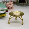 Candle Holders Iron Black Gold Plated Pillar Metal Candlestick Plate For Wedding Party Festival Holder Art Gift Home Decor