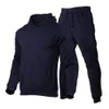 Herren-Trainingsanzüge Herren-Trainingsanzug mit Kapuze, Pullover, Jogginghose, Sportanzug, lässig, Jogger, Sportbekleidung, 2-teiliges Herren-Fleece-Streetwear-Set 231021