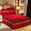 Bed Skirt 3 Pcs Bedding Set Luxury Soft Bed Spreads Heightened Bed Skirt Adjustable Linen Sheets Queen King Size Cover with Pillowcases 231021