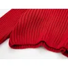 Women's Sweaters Red Turtleneck Cropped Sweater Women Long Sleeve Knit Top Fall Winter Sweaters Tops High Neck Pulls Pullover Women Jumper 231020