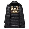 Męskie kamizelki moda x długie płaszcze dla mężczyzn zimowe płaszcze wysokiej jakości marki męskie kurtki puffer z kapturem grube ciepłe parki zimowe 231020