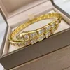 Bangle European Jewelry 925 Sterling Silver Zircon Elastic Snake Bone Armband Women's High End Fashion Luxury Brand Party 231021