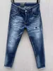 Mens Jeans denim Rippade jeans för män Skinny Broken Italy Style Hole Bike Motorcykel Hot Rock Revival Pants