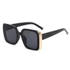 Nouvelles lunettes de soleil design Full Frame Square Metal Edge, lunettes de signature simples et à la mode, haut de gamme et Small Crowd UV400 résistantes aux UV