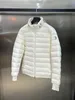 Meng-Ke Lai 2023 Solid Color Zipper Stand Collar Jacket Yttre herr- och kvinnors par Casual Fashion Warm Down Jacket White