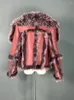 Giacca da donna in vera pelle di montone Gl23107 Shearling con cerniera a collo alto genuina