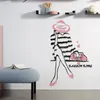 Autocollants muraux arrivée mode fille acrylique 3d Stickers muraux pour vestiaire cabine d'essayage thème décalcomanies salon décor à la maison 231020