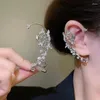 Boucles d'oreilles à dos tendance pour femmes, faux Piercing, manchette d'oreille papillon, breloque scintillante, Clip en cristal de Zircon, bijoux cadeau de mariage