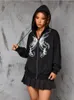 Sudaderas con capucha para mujer 2023 Dark Fairy Grunge Butterfly Graphic Autumn Mall Gothic Y2k Sudaderas holgadas con cremallera Ropa con capucha y bolsillo canguro