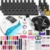 Pós acrílicos líquidos manicure conjunto poli prego gel kit com 36 132w uv lâmpada led polonês embeber fora verniz ferramentas de arte profissional 231020