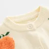 Kardigan dziecięcy swetra chłopiec bawełny owoce stereoscope wzór dziecięcy ubrania o krawędzi O Ubrania o szyja ciepła jesień zima 231021