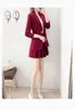 Robe deux pièces Femmes automne mode coréenne rouge costume manteau robe deux pièces ensembles Femme ample jolie pochette Femme Mini jupe costume ensemble 231020