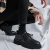 Kleidschuhe Herren Schwarz Business Formal Casual Leder Höhe zunehmende Einlegesohle Britischer Mann Bräutigam Hochzeitsschuh