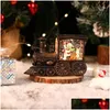 クリスマスの装飾クリスマス装飾テーブルトップ装飾リビングルーム列車モデルクリスタルボール装飾品テーブル小さな音楽ボックス2 dh0un