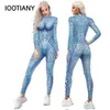 Women Anime Costumes 3D Print Multi-color Sexy Slim Clothing Jumpsuits Adult Long Sleeve Elastic Tight Cosplay Bodysuit