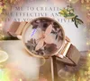 Montre de Luxe mały kwarcowy zegarek mody 30 mm 3D pszczoły Skelet -clock zegar kobieta ze stali nierdzewnej Pasek Magnetyczna Klucz magnetyczny popularna bransoletka retro zegarki prezenty