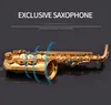 Nowy EB Alt Saksofon profesjonalny saksofon saksofonowy Złoty Golden Musical Instrument Saksofonowa torba na flet z akcesoriami