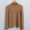 Kvinnors tröjor Halvhög nacke bottenskjorta Autumn Cashmere Protein varm långärmad t-shirt