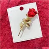 Pins Brooches Bk Price Diamod Gesture Red Lips For Women Rose Flower Pin Suit Accessories Lady Wedding Dress Clothing Brooch Pins J Dhzvn