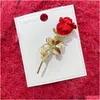 Spille Spille Bk Prezzo Diamod Gesto Labbra rosse per le donne Fiore rosa Pin Accessori per abiti Lady Abito da sposa Abbigliamento Spilla Pins J Dhzvn