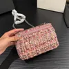 Paris Brand Designer Crossbody Bag Women Luxury Shoulder Bags Four Seasons Fashion 23S Love Woolen Box High Quality Chain Adjustable Makeup Bag Wallet 17X10CM