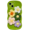 Mobiele telefoon hoesjes Koreaans schattig 3D pluche bloemen golvend vloeibaar siliconen zacht hoesje voor iPhone 14 Pro 13 12 11 Max XS XR X 8 7 Plus SE 2022 Cover 231021