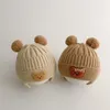 Accessoires de cheveux Bonnet d'hiver pour bébé, bonnet de protection d'oreille d'ours de dessin animé, chapeau tricoté pour tout-petits garçons et filles, mignon coréen, chaud, chapeaux au crochet