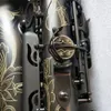 Black nickel gold matte 992 type Eb professional alto saxophone upgrade color abalone keys deep carved alto sax instrument