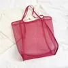 Förvaringslådor Protoble Mesh Bag stor kapacitet återanvändbara barn leksaker väskor simning strand kvinnor makeup arrangör shopping handväska