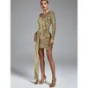Party Dresses Europe And The United States Foreign Trade Cross-border Autumn Women's Amazon Dress Sexy One-shoulder Sequins Slim