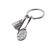 Porte-clés 10pcs badminton et raquette porte-clés volant porte-clés anneau pour cadeaux d'anniversaire accessoires de style de mode