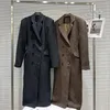 Женский шерстяной длинный плащ PREPOMP, зимняя коллекция, двубортный, на пуговицах, винтажный шерстяной длинный плащ, женская куртка GM121 231020