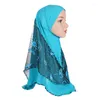 Abbigliamento etnico Maglia ricamo Donne musulmane Hijab istantaneo Un pezzo Amira Indossare Sciarpa Preghiera Copricapo completo Copricapo islamico