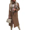 Misto lana da donna Giacca calda casual da donna Cappotto capispalla invernale stile coreano Cappotto aperto aperto davanti a maniche lunghe Cappotto retrò pisello per donna 231021